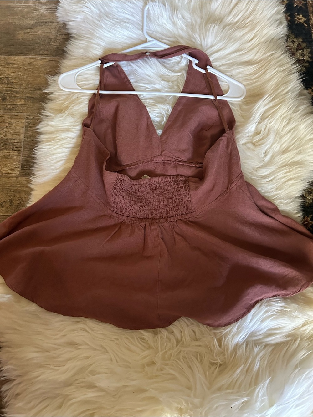 Sim & Sam-Halter Top in Rust Brown Color - Picture 2 of 3